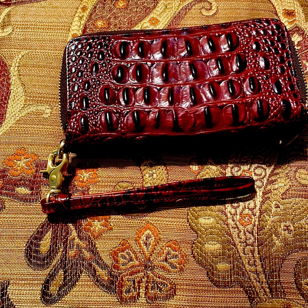 Brahmin Pecan Melbourne Double Zipper Wallet